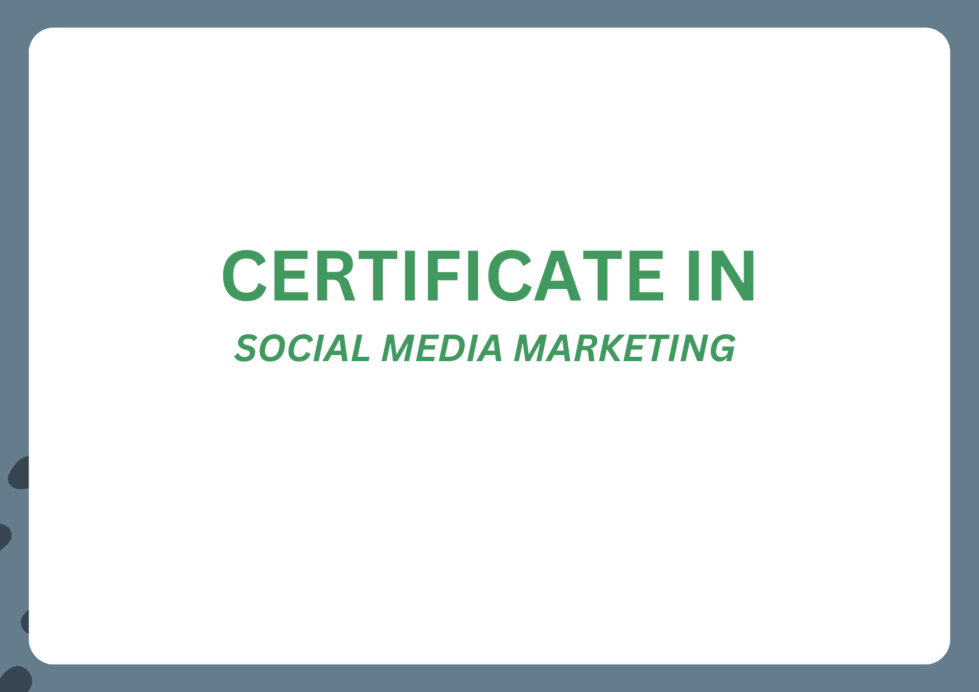 CERTIFICATE IN SOCIAL MEDIA MARKETING (SMM)